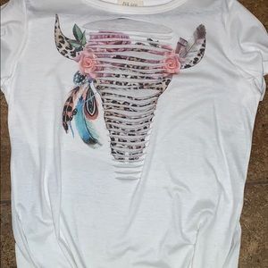 SM boutique skull slit shirt worn once.